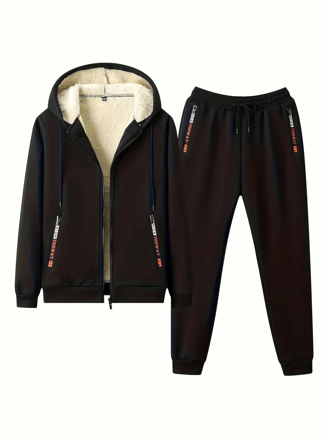 Men's Tracksuit Jacket and Pants Set - Zip Detail Cold-Weather Style detail view
