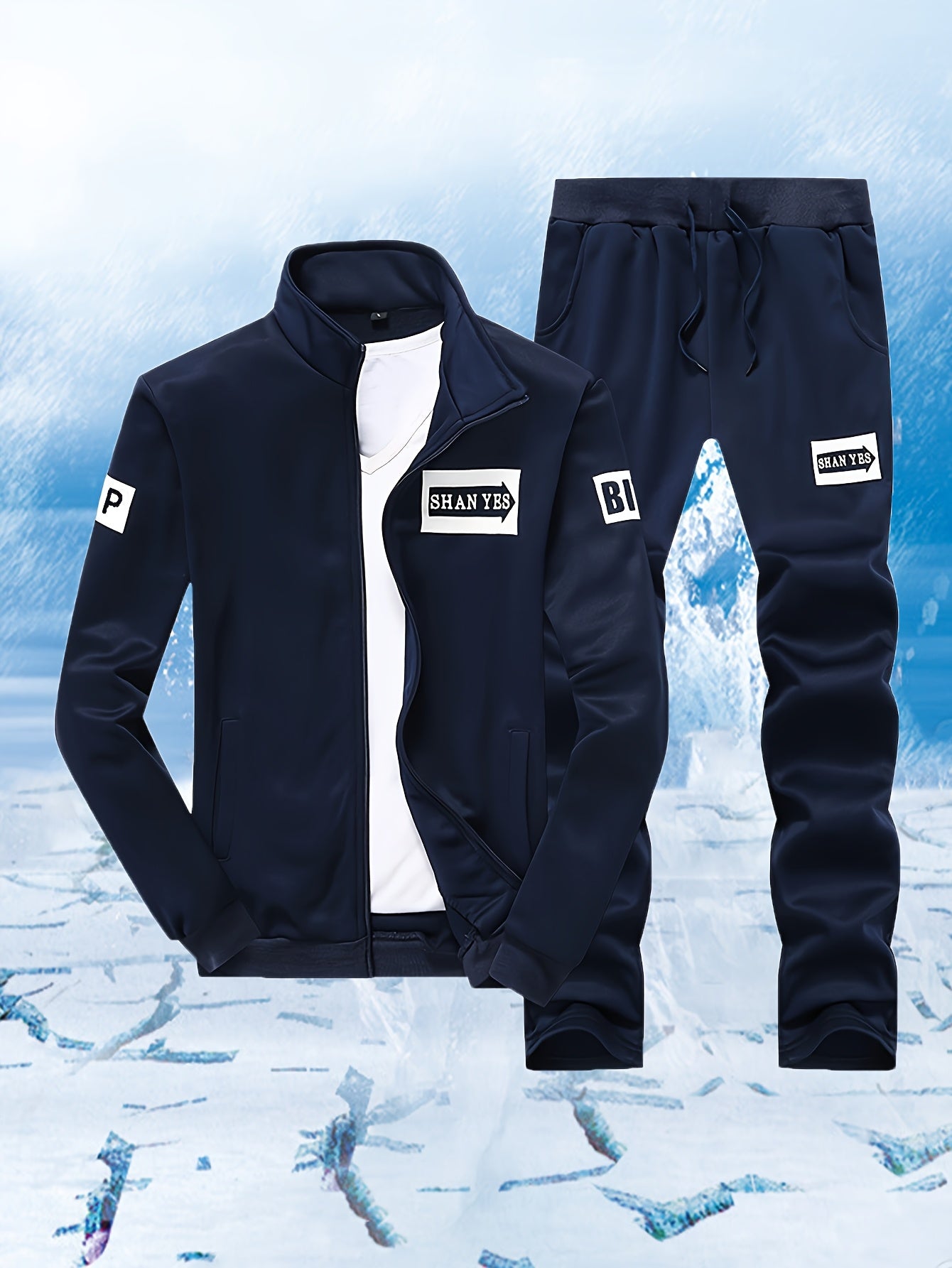 Men's Tracksuit Jacket and Pants Set - Zip Detail Everyday Classic Edition – Black option – view 3