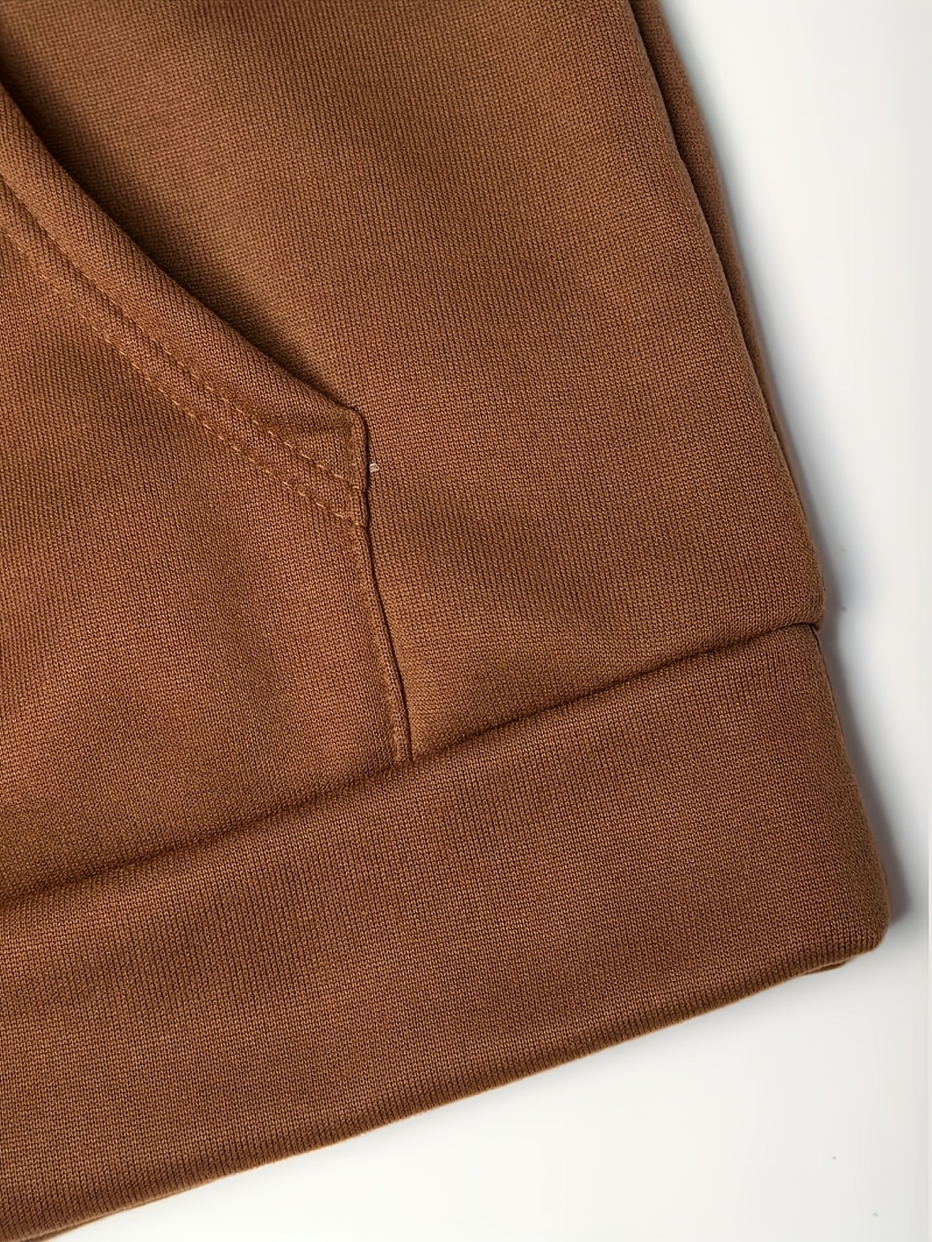 Men's Tracksuit – Men's Coffee Brown Polyester Printed Hoodie – view 7