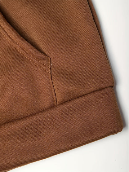 Men's Tracksuit – Men's Coffee Brown Polyester Printed Hoodie – view 7