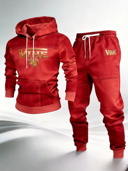 Men's Tracksuit Set - Graphic Print – 5-Color Selection – Blue option – view 4