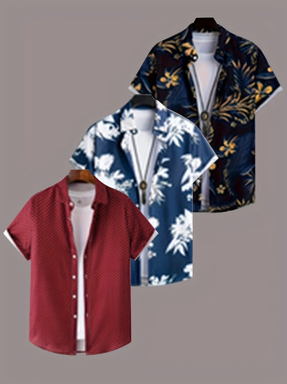 Men's Tropical Print Shirt - Collared Short Sleeve – Sizes S–XXL – view 2