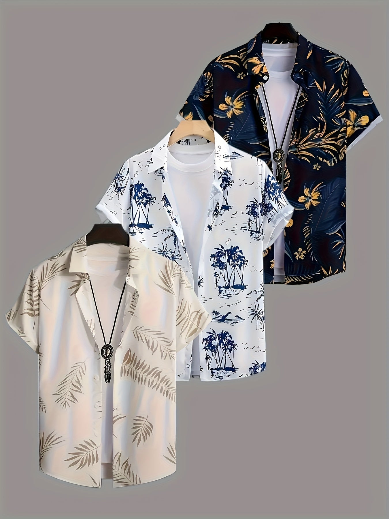 Men's Tropical Print Shirt - Collared Short Sleeve – Sizes S–XXL – view 3