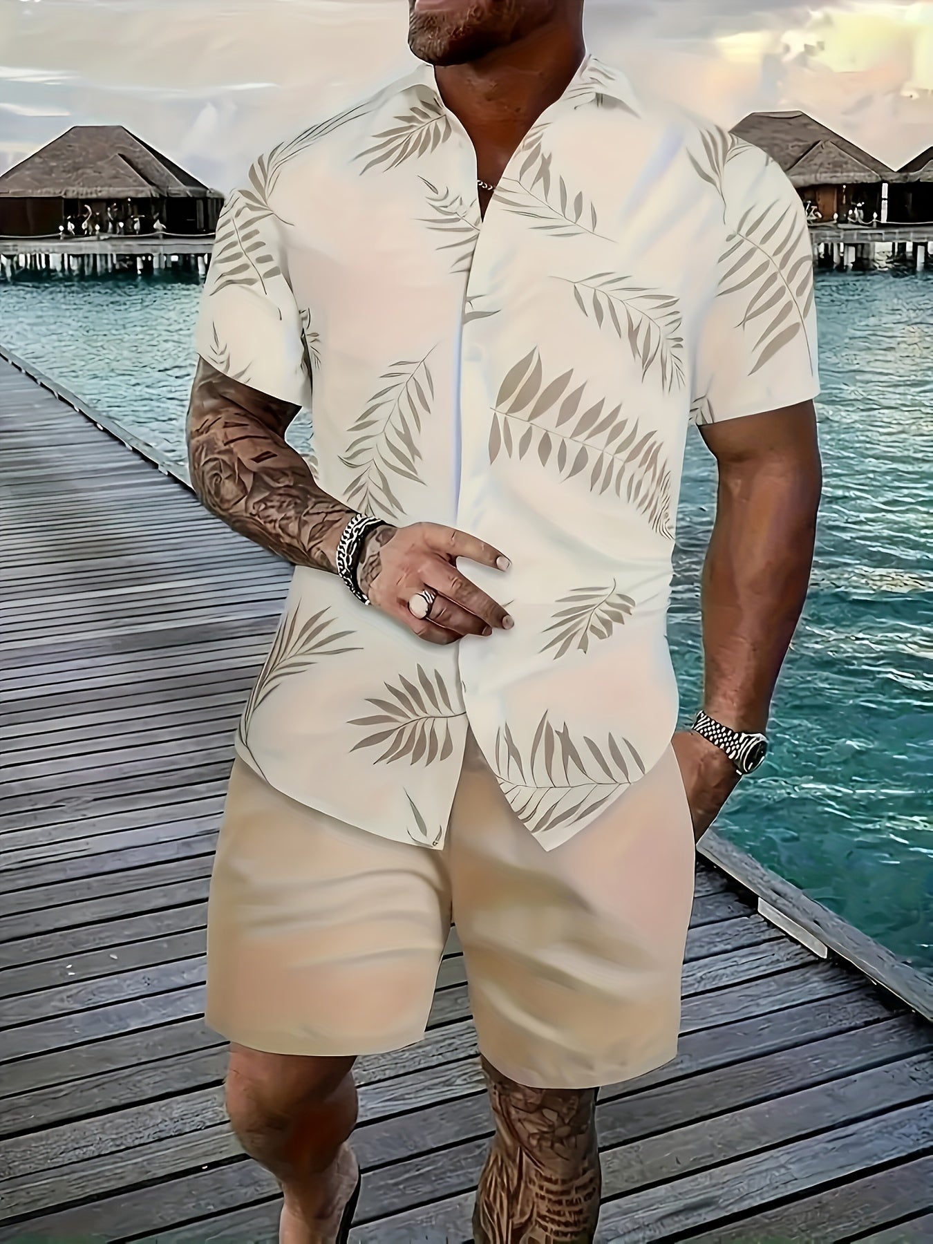 Men's Tropical Print Shirt - Collared Short Sleeve – Sizes S–XXL – view 8