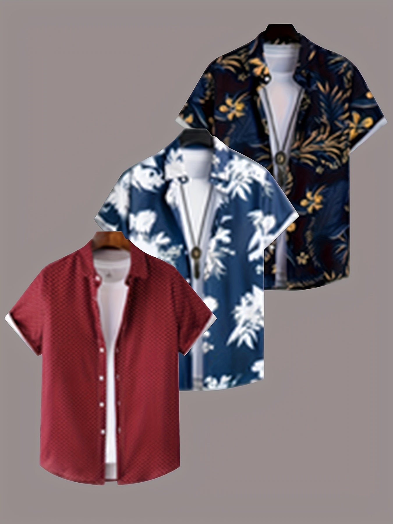 Men's Tropical Print Shirt - Collared Short Sleeve – Sizes S–XXL – view 12