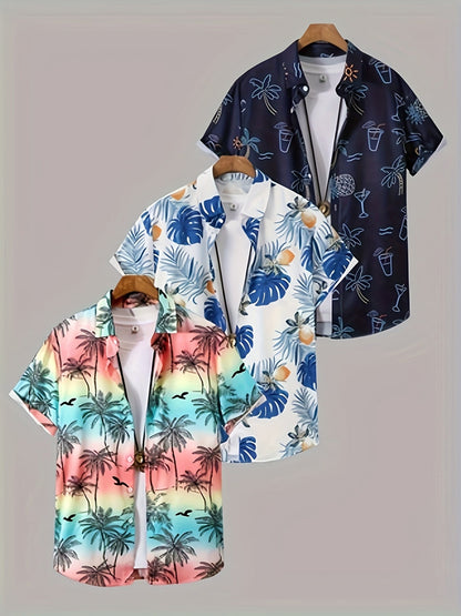 Men's Tropical Print Shirt - Collared Short Sleeve – Sizes S–XXL – view 15