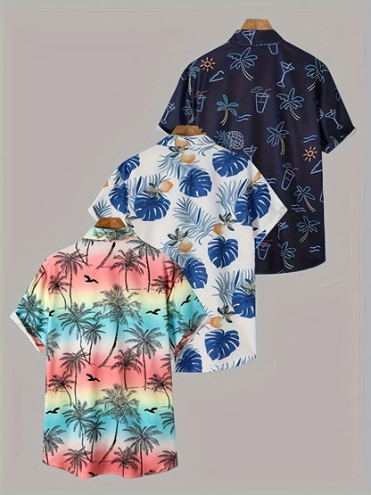 Men's Tropical Print Shirt - Collared Short Sleeve – Sizes S–XXL – view 16