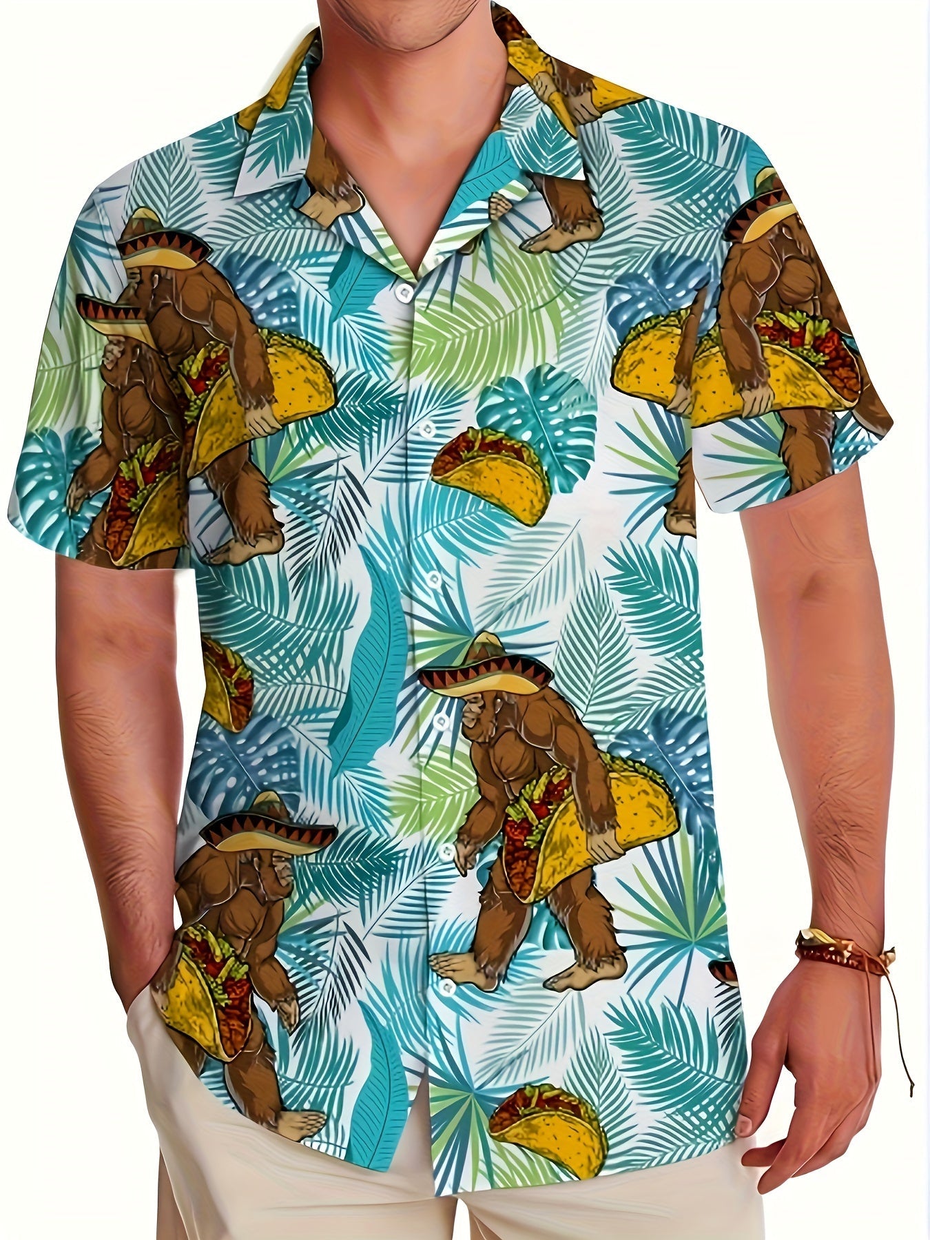 Men's Tropical Shirt – Hawaiian Short Sleeve Button Up – view 6