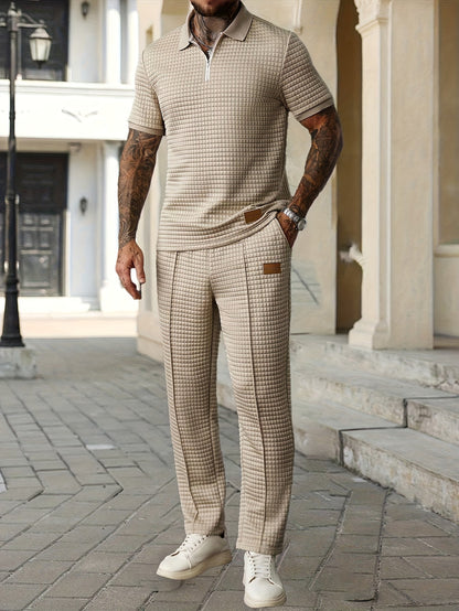 Men's Two-Piece Outfit Set – Khaki+ Khaki – Khaki option – view 4