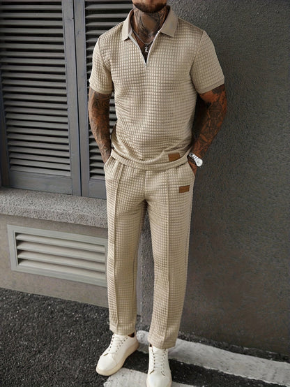 Men's Two-Piece Outfit Set – Khaki+ Khaki – Khaki option – view 11