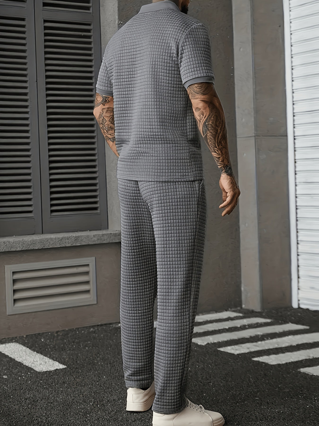 Men's Two-Piece Outfit Set – Khaki+ Khaki – Khaki option – view 15