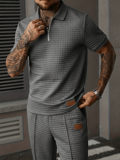 Men's Two-Piece Outfit Set – Khaki+ Khaki – Khaki option – view 17