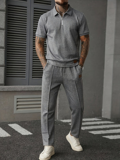 Men's Two-Piece Outfit Set – Khaki+ Khaki – Khaki option – view 18