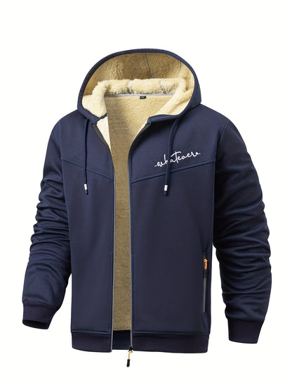Men's Two-Piece Outfit Set – Men's Light Grey Polyester Zip-Up Long-Sleeve Jacket – view 6