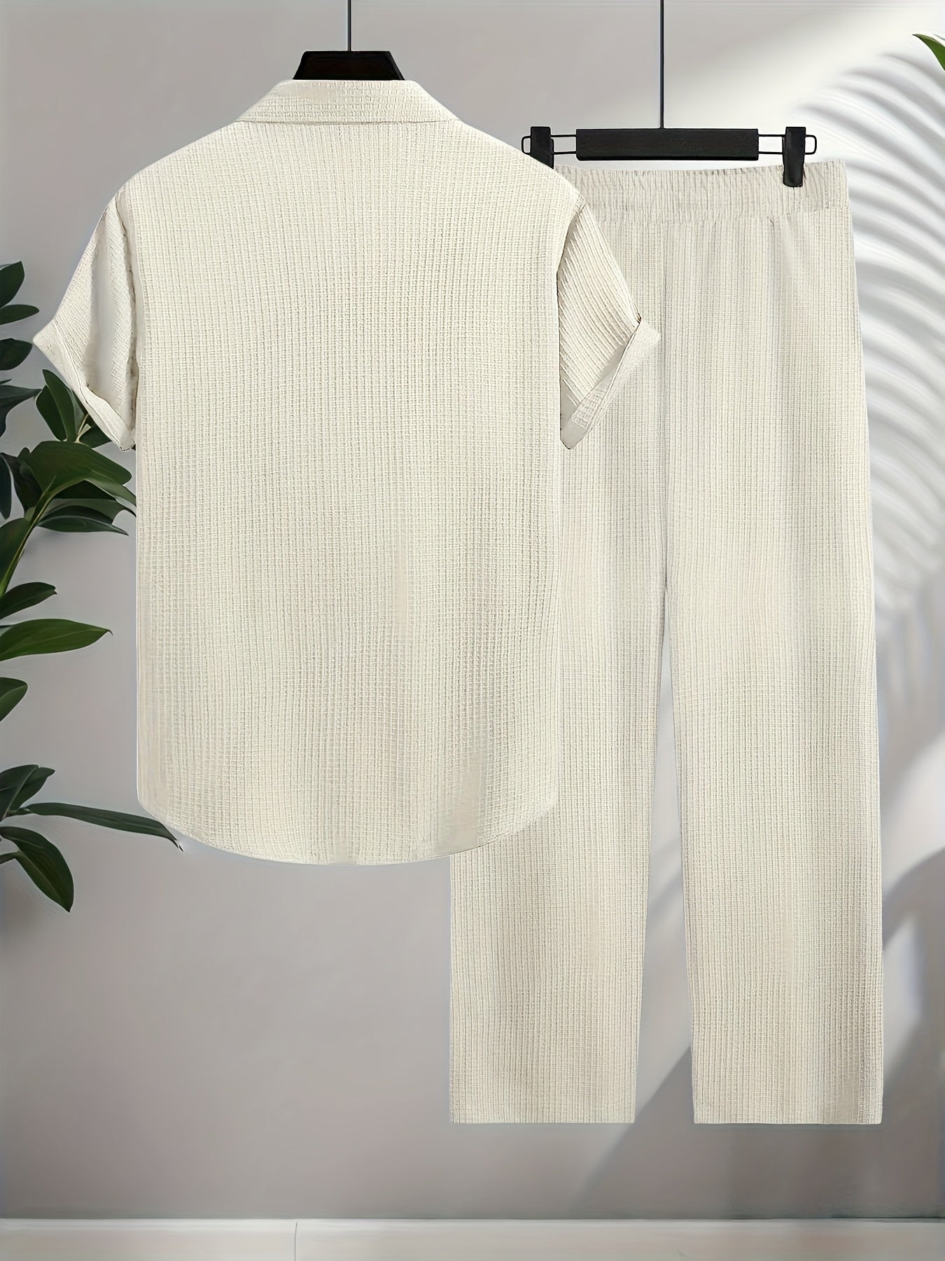 Men's Two-Piece Outfit Set - Short Sleeve – Apricot – view 4