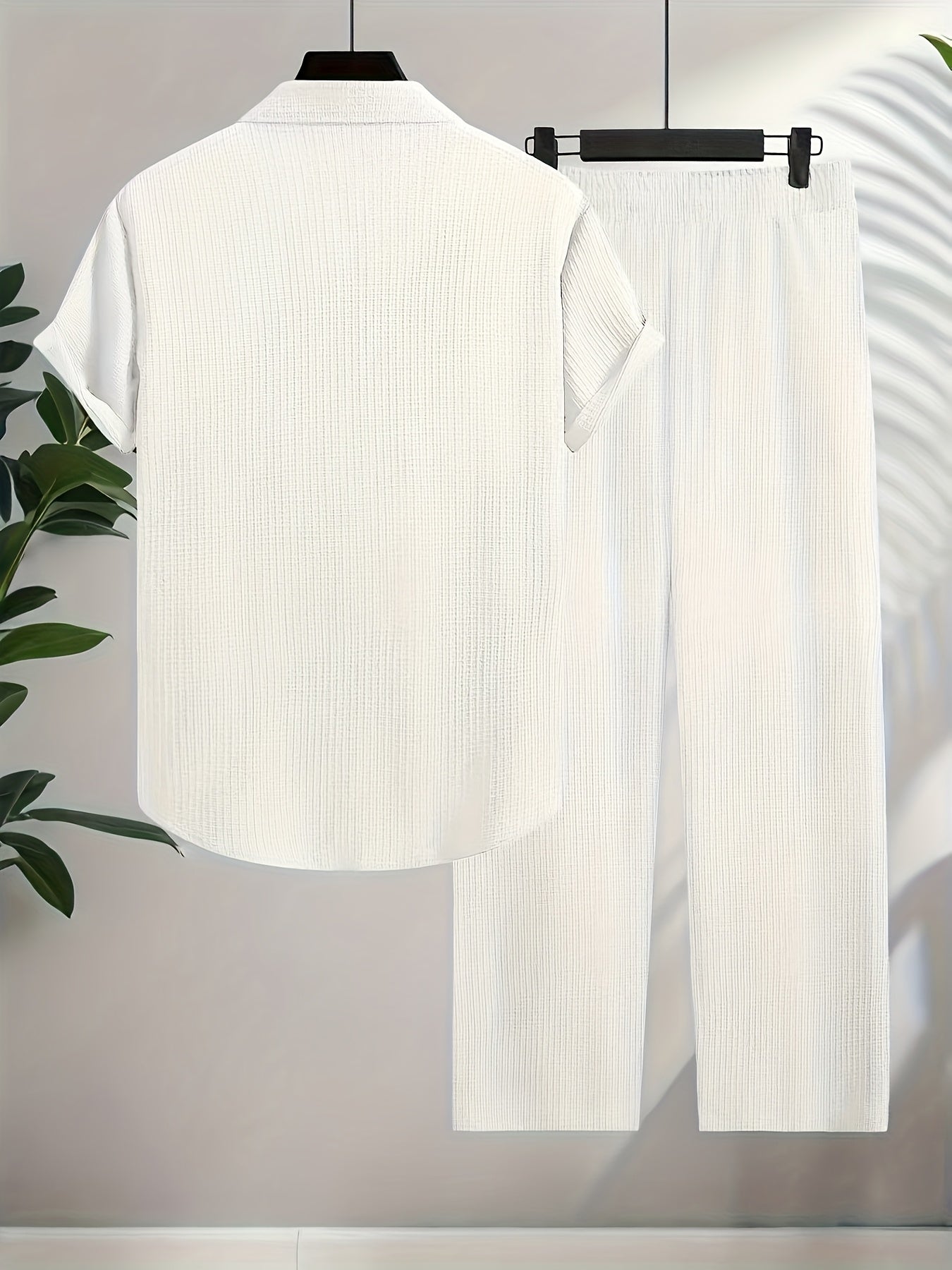 Men's Two-Piece Outfit Set - Short Sleeve – Apricot – view 5