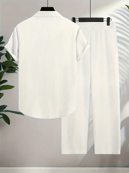 Men's Two-Piece Outfit Set - Short Sleeve – Apricot – view 5