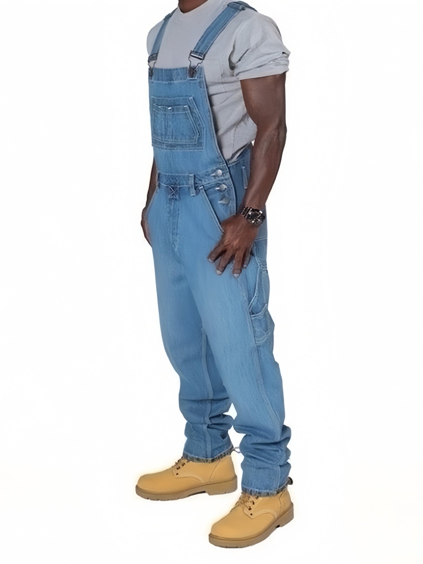 Men's Utility Jumpsuit - Multi-Pocket Denim – view 3