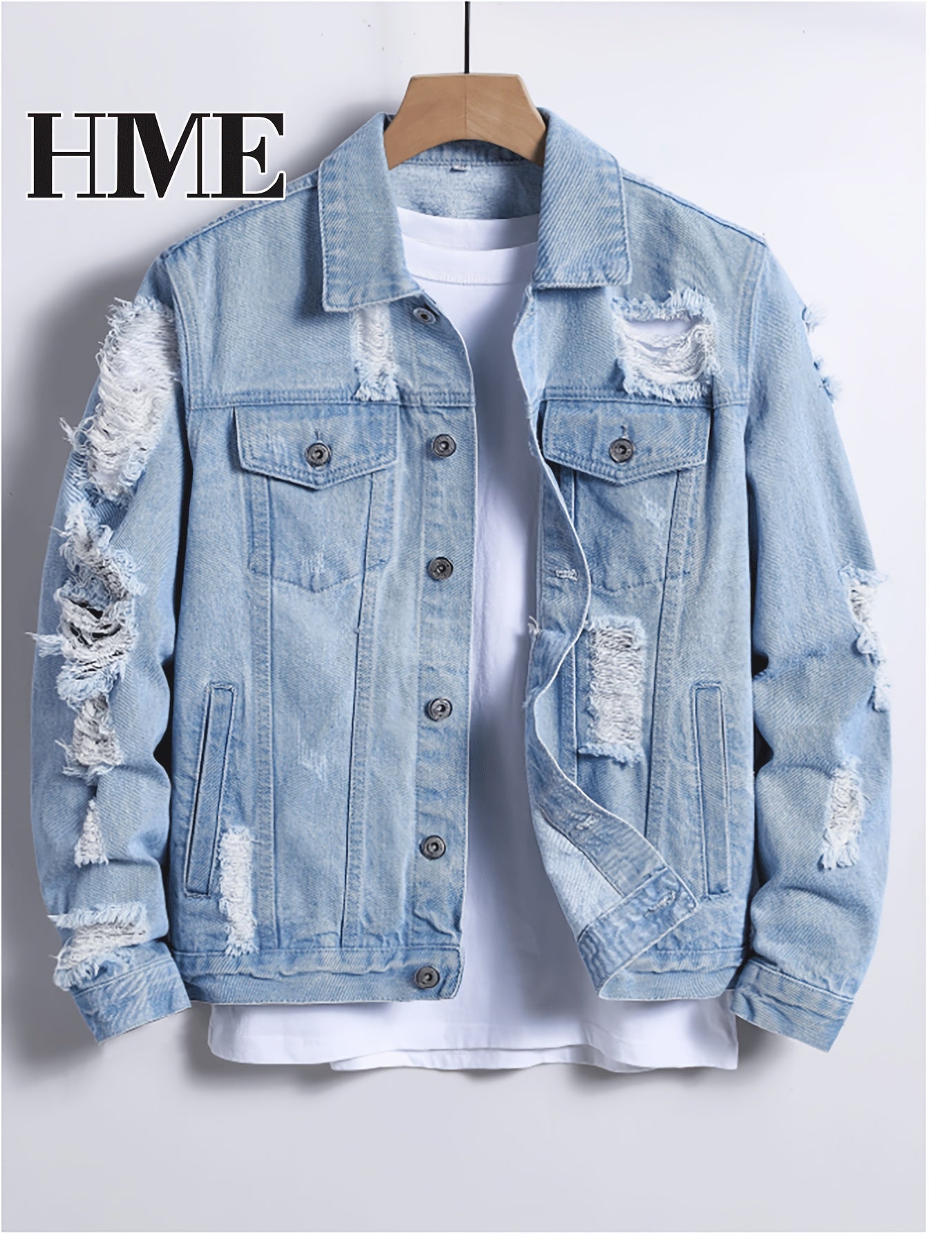 Men's Versatile Denim Pullover Coat – Blue Jacket – Blue option – main product image