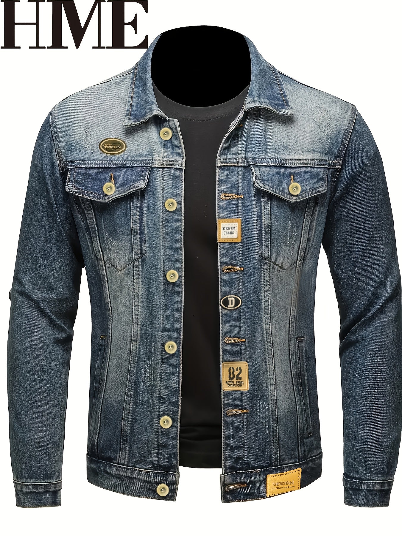 Men's Versatile Denim Pullover Jacket – Blue – view 5