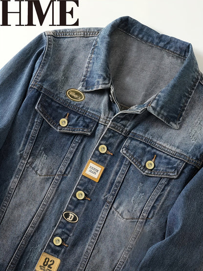 Men's Versatile Denim Pullover Jacket – Blue – view 6