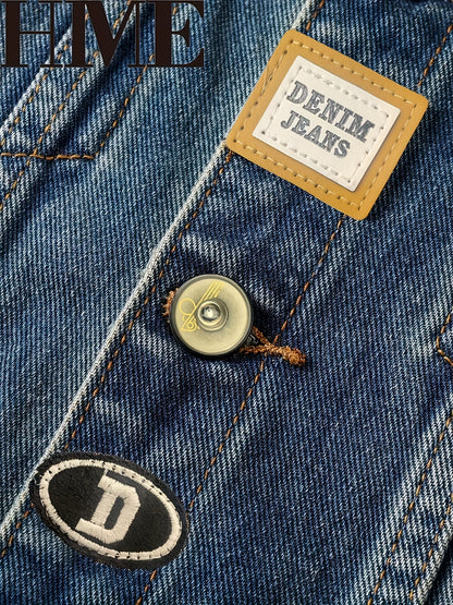 Men's Versatile Denim Pullover Jacket – Blue – view 8