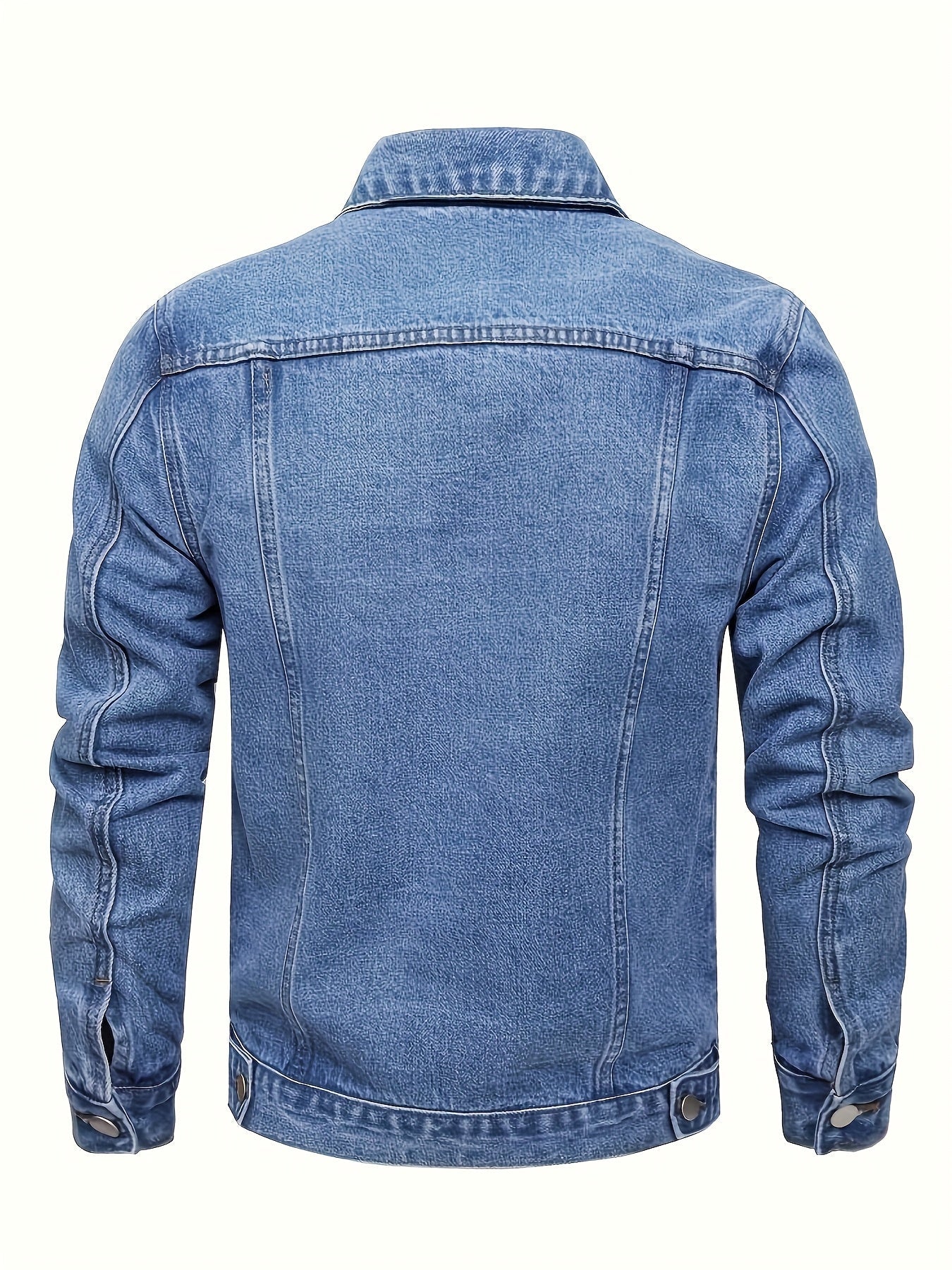 Men's Versatile Denim Pullover Jacket – Royal Blue – view 3