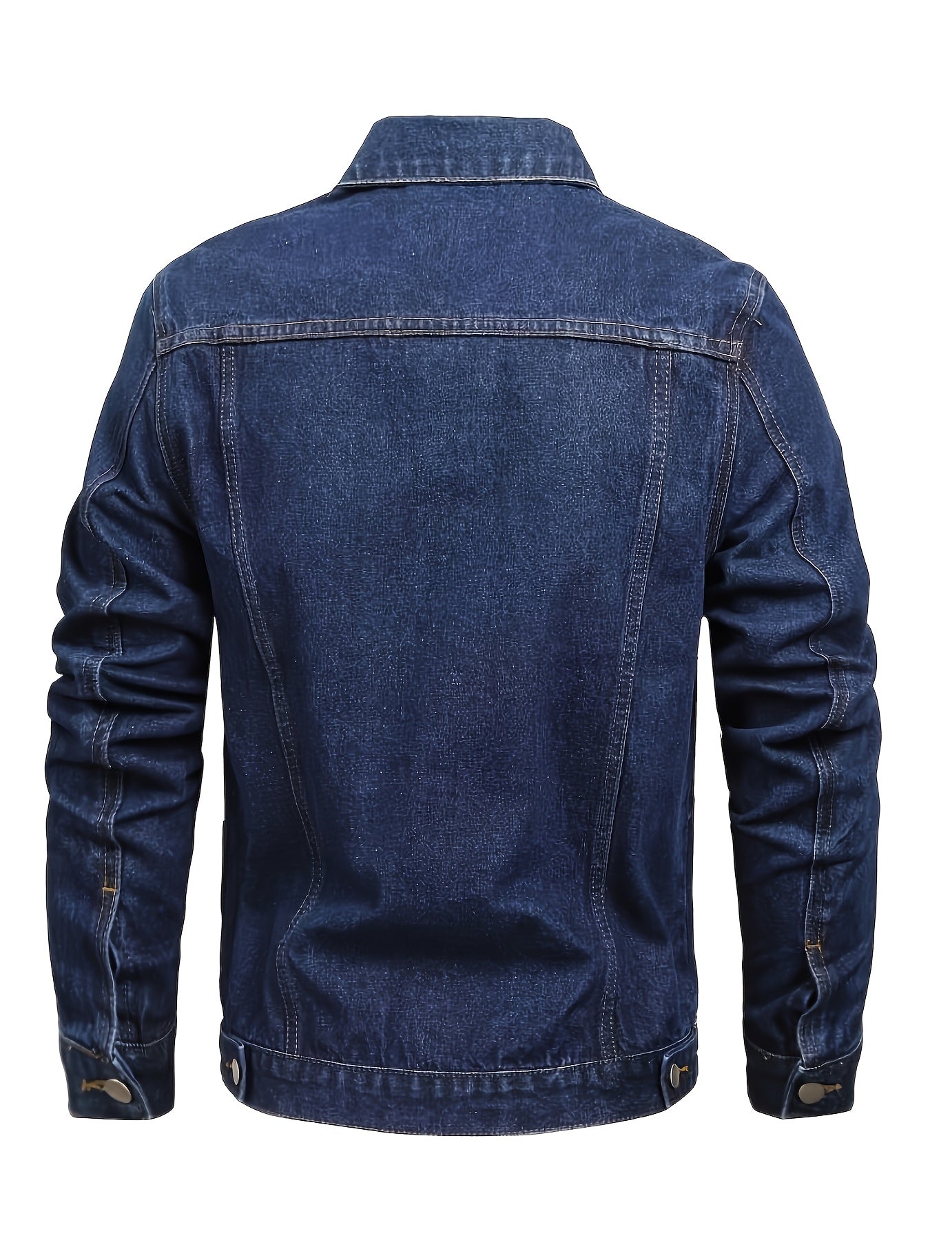 Men's Versatile Denim Pullover Jacket – Royal Blue – view 4