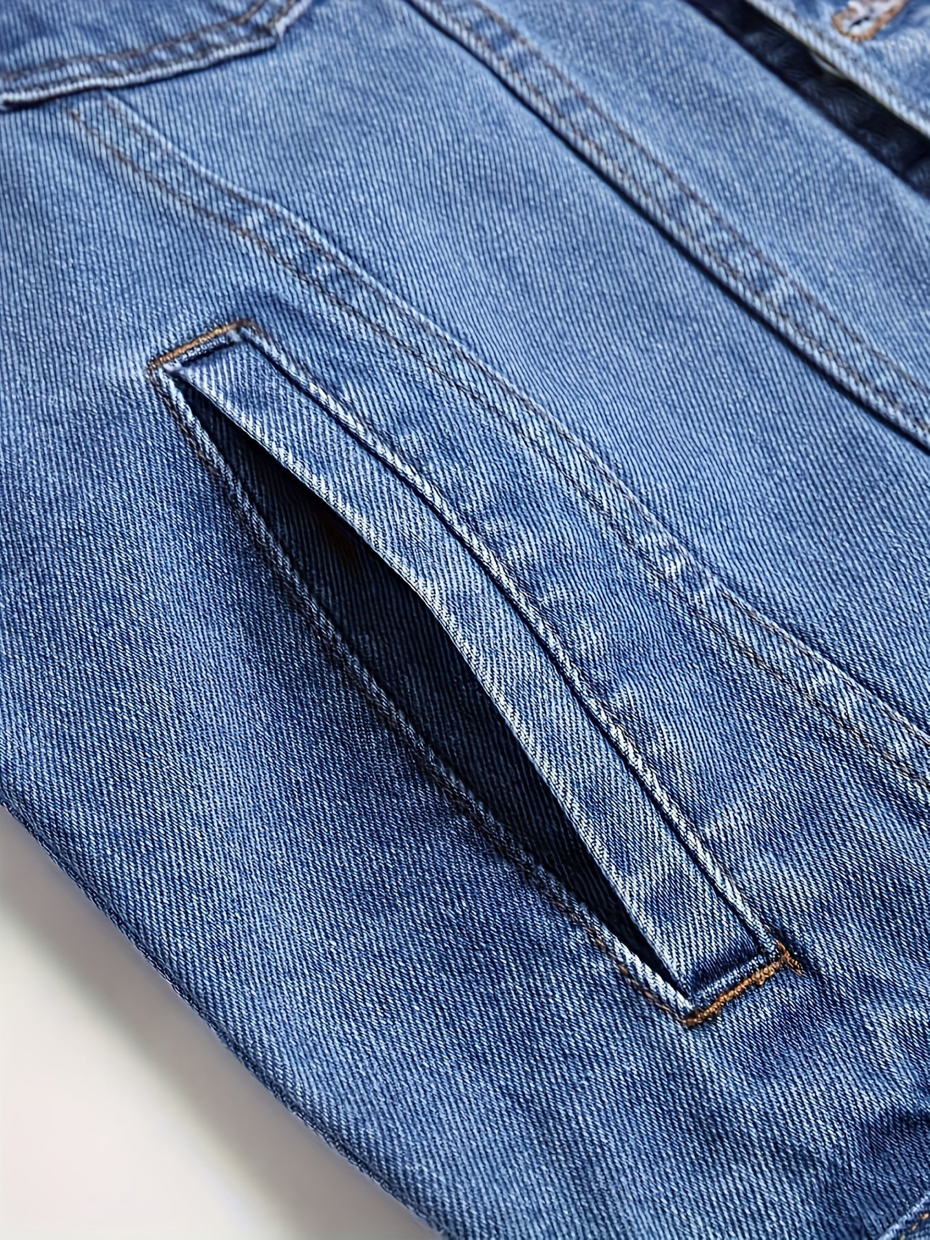 Men's Versatile Denim Pullover Jacket – Royal Blue – view 7