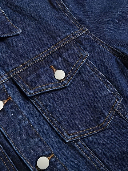 Men's Versatile Denim Pullover Jacket – Royal Blue – view 8