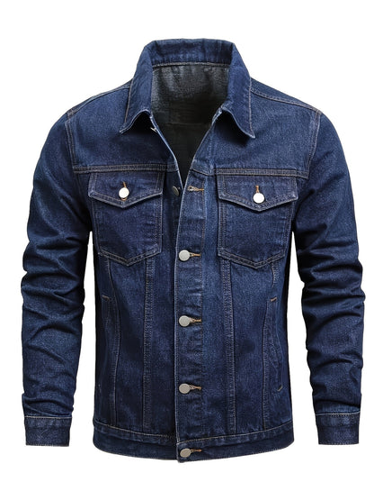 Men's Versatile Denim Pullover Jacket – Royal Blue – view 10