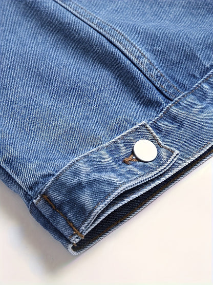 Men's Versatile Denim Pullover Jacket – Royal Blue – view 15
