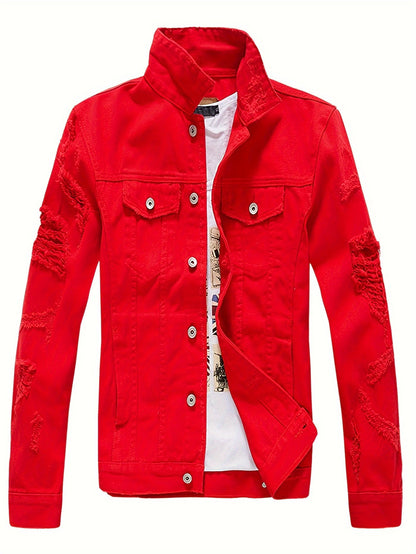 Men's Versatile Denim Pullover Jacket – Sizes S–XL – Black option – main product image