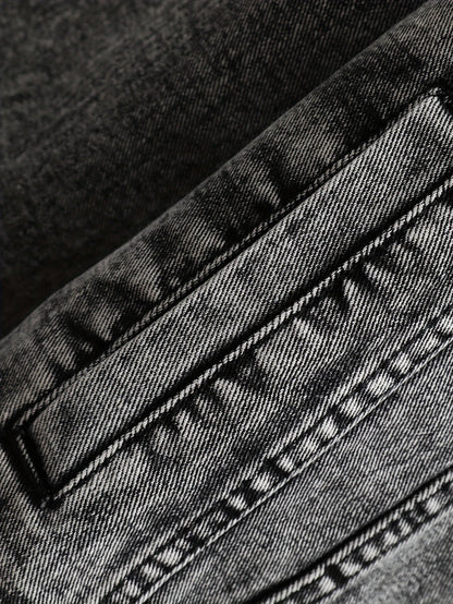 Men's Versatile Denim Single-Breasted Jacket – Light Grey – view 4