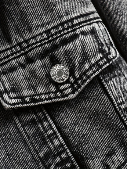 Men's Versatile Denim Single-Breasted Jacket – Light Grey – view 6