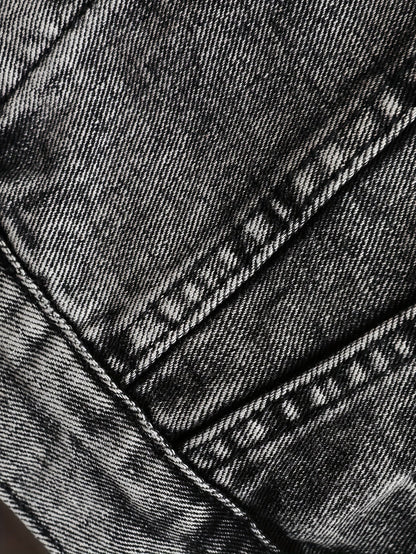 Men's Versatile Denim Single-Breasted Jacket – Light Grey – view 7
