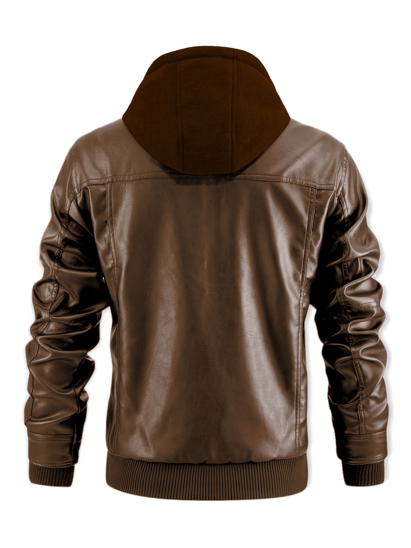 Men's Versatile Faux Leather Zip-Up Jacket – view 5