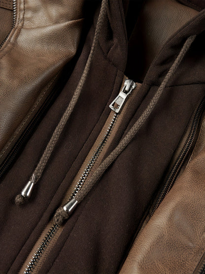 Men's Versatile Faux Leather Zip-Up Jacket – view 6
