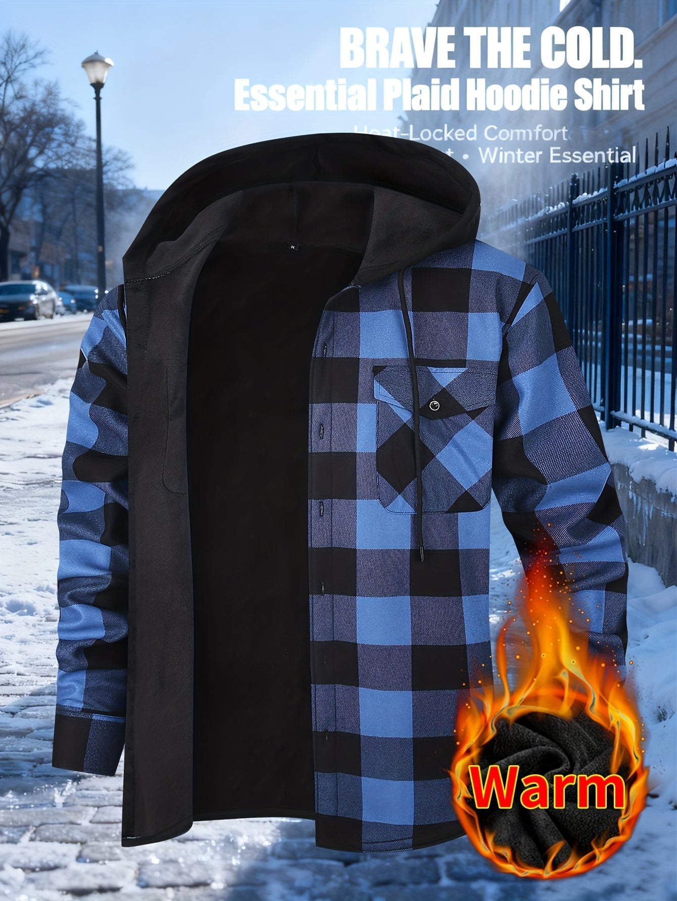 Men's Versatile Fleece Plaid Shacket – view 2