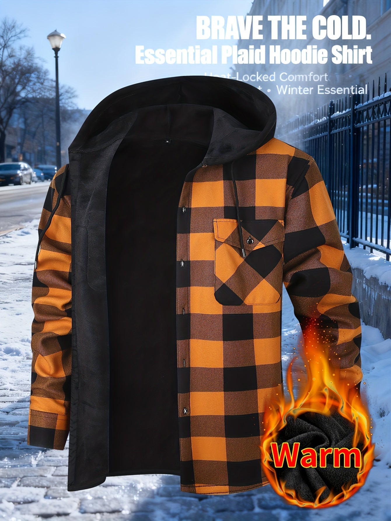 Men's Versatile Fleece Plaid Shacket – view 10