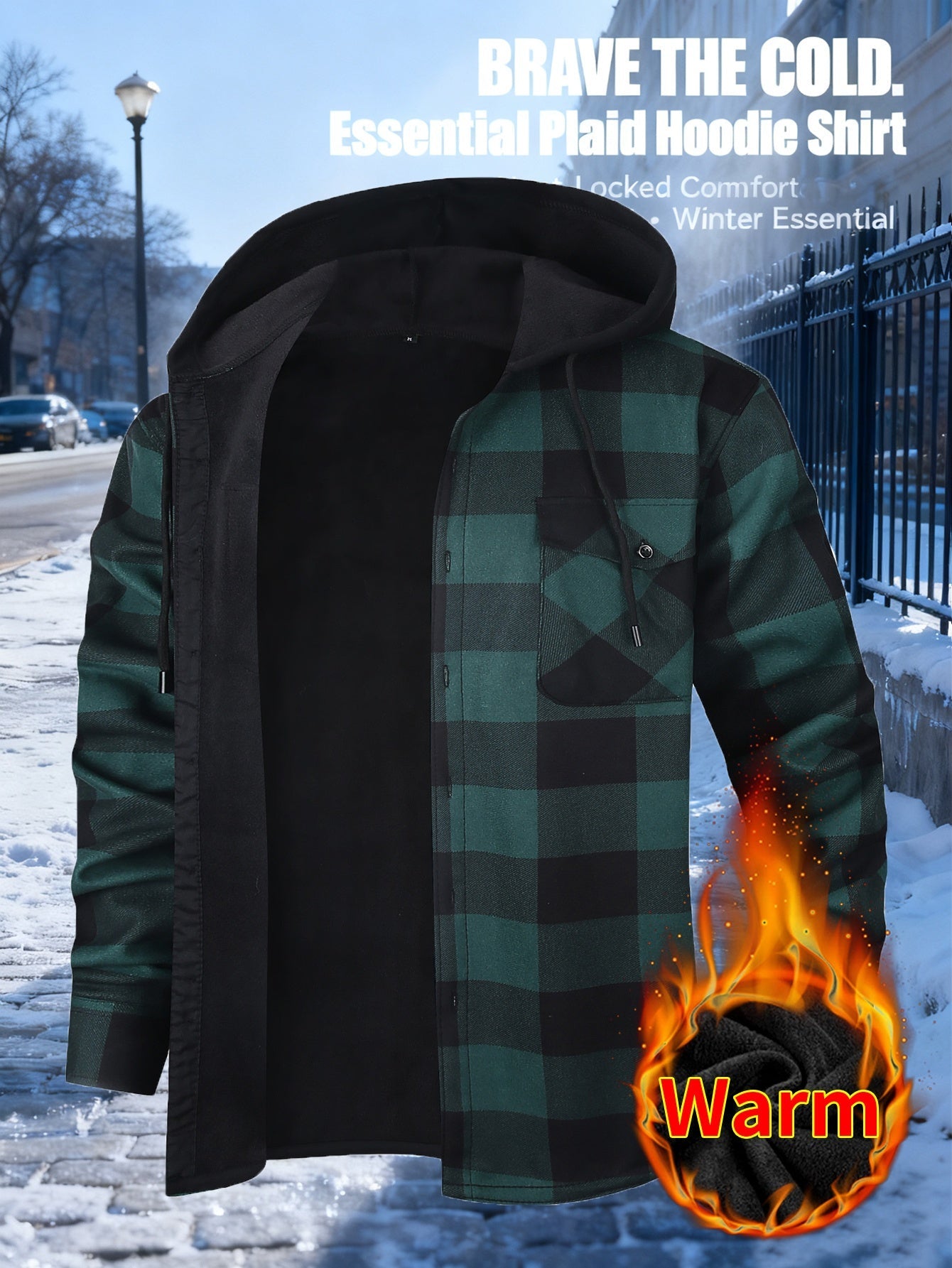 Men's Versatile Fleece Plaid Shacket – view 11