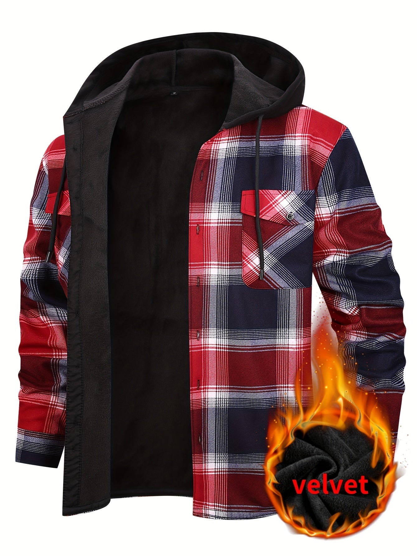 Men's Versatile Fleece Plaid Sweatshirt – view 2