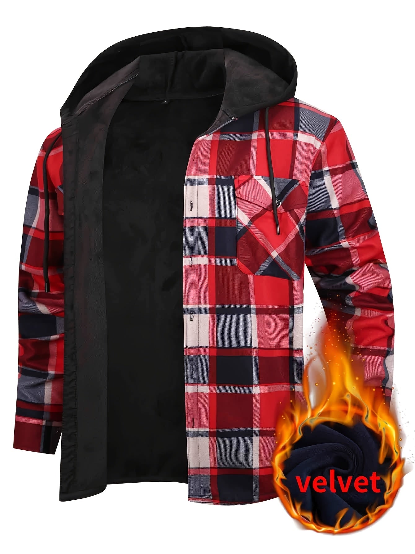 Men's Versatile Fleece Plaid Sweatshirt – view 3