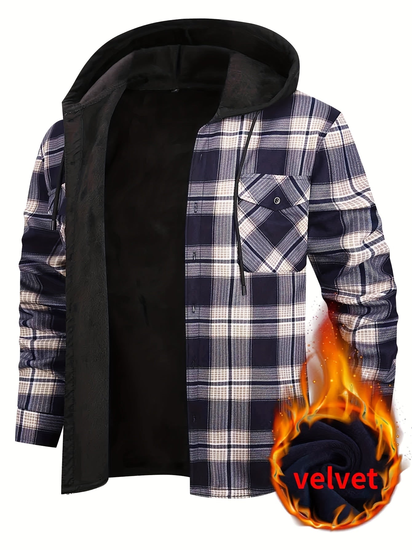 Men's Versatile Fleece Plaid Sweatshirt – view 4