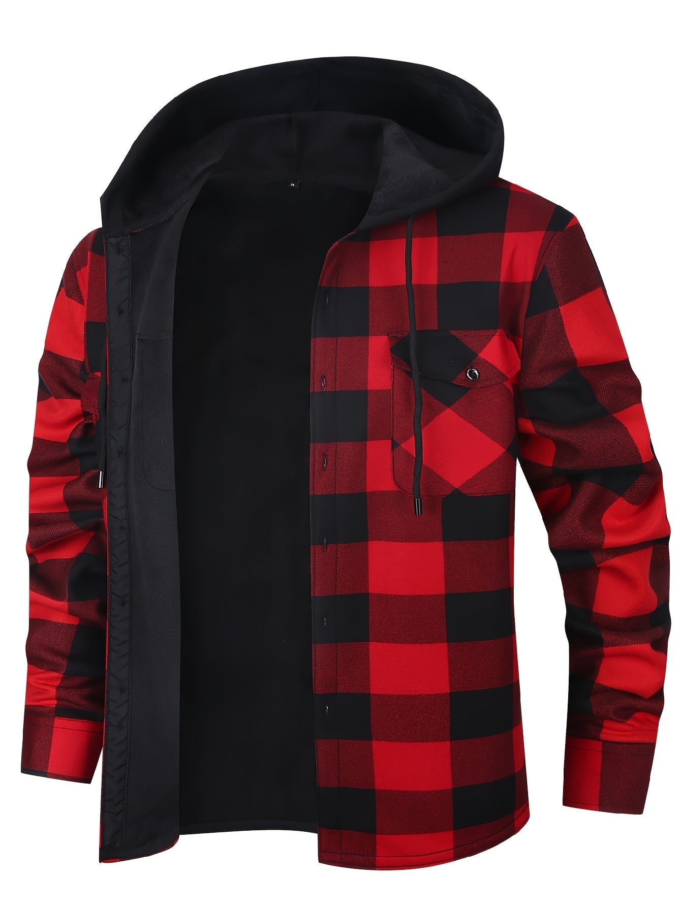 Men's Versatile Fleece Plaid Sweatshirt – Green option – main product image