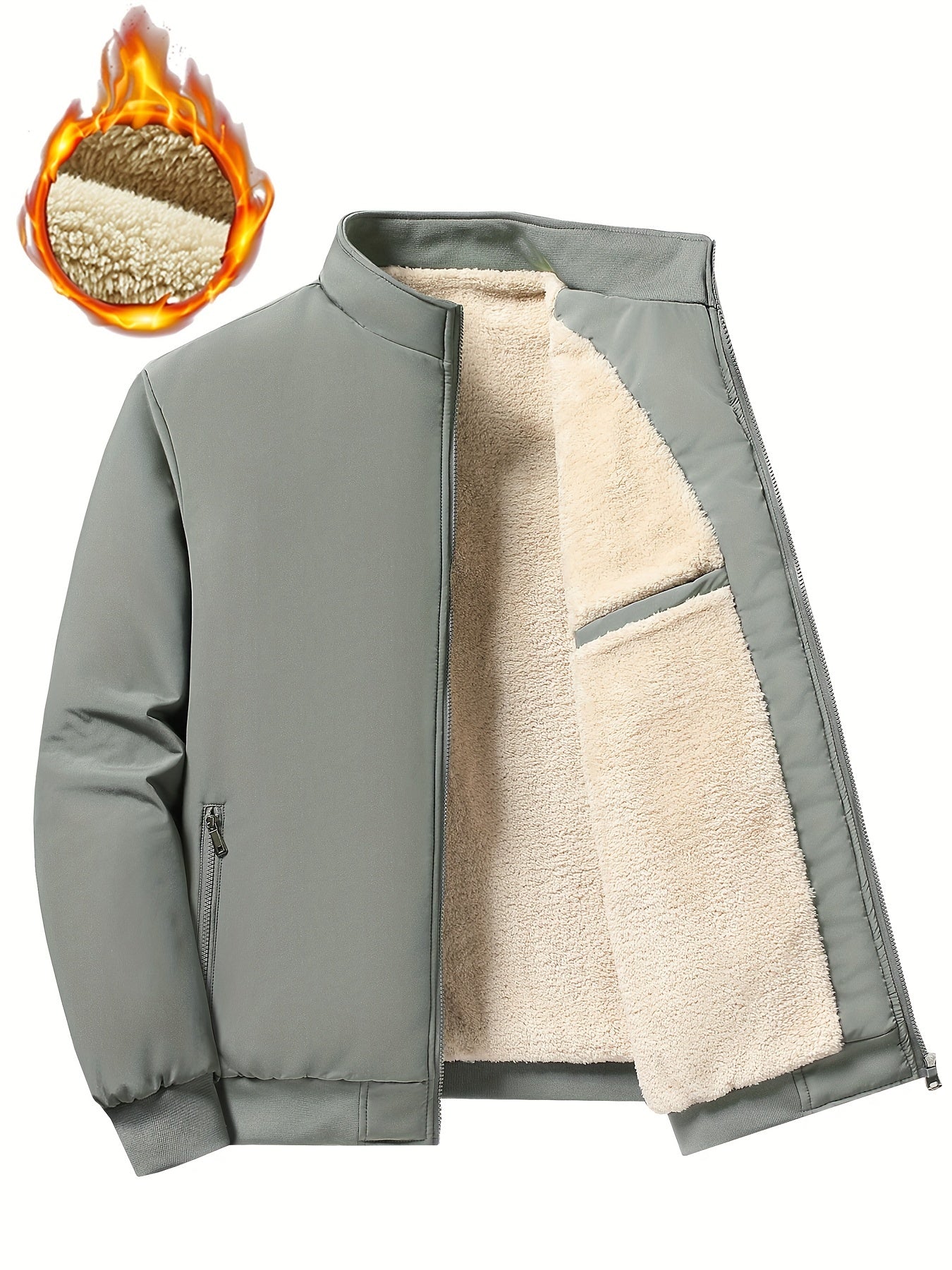 Men's Versatile Fleece Pullover Jacket – Grey option – view 2
