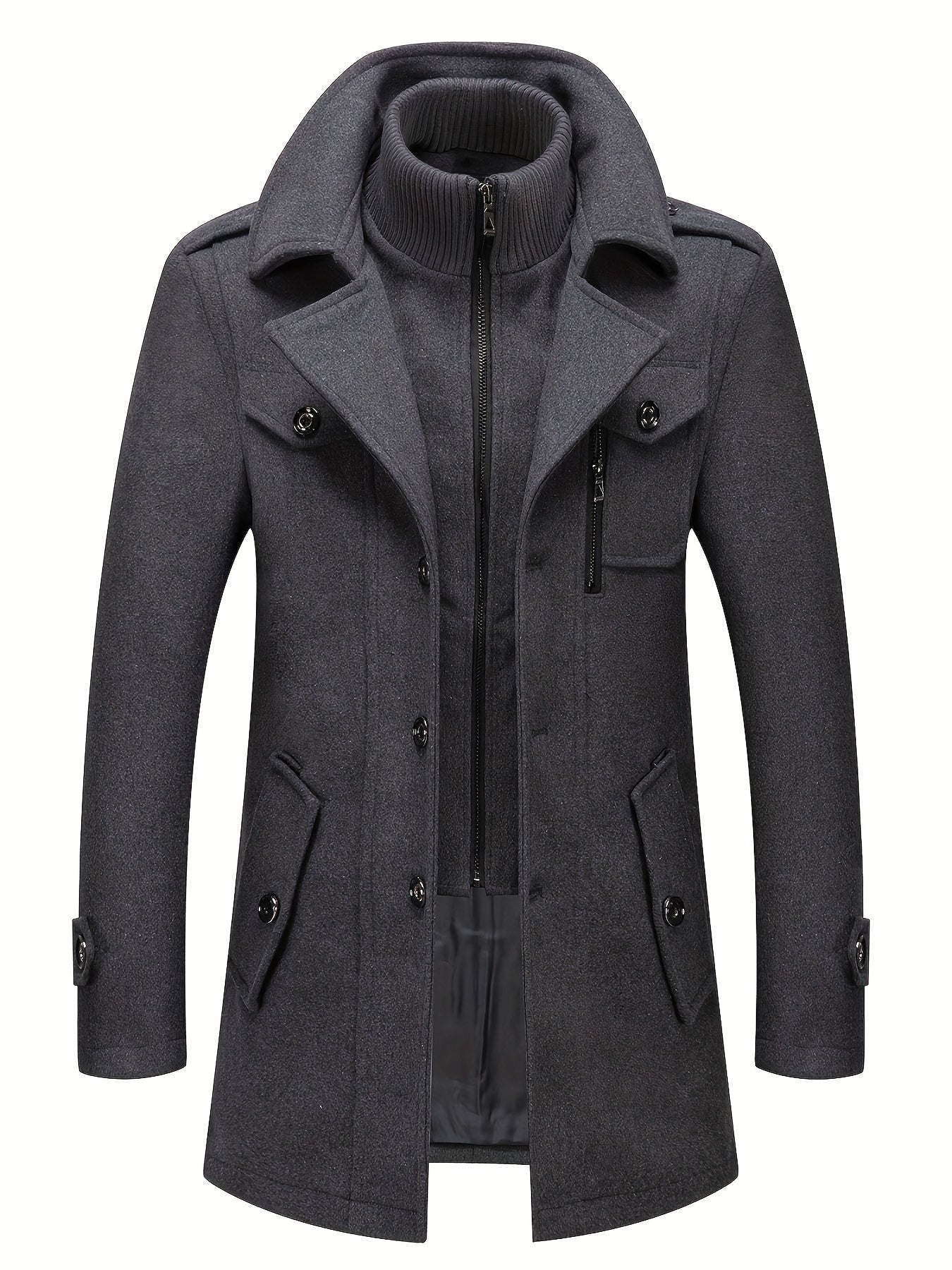 Men's Versatile Fleece Single-Breasted Coat – view 12