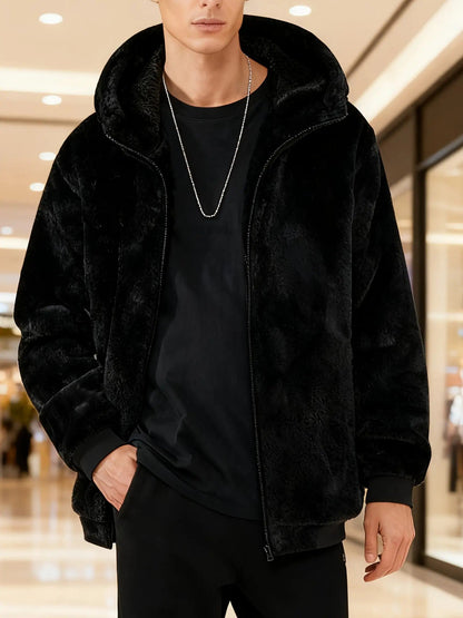 Men's Versatile Fleece Striped Coat detail view