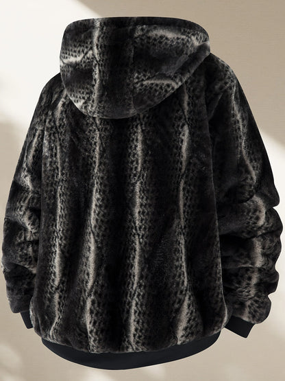 Men's Versatile Fleece Striped Coat detail view
