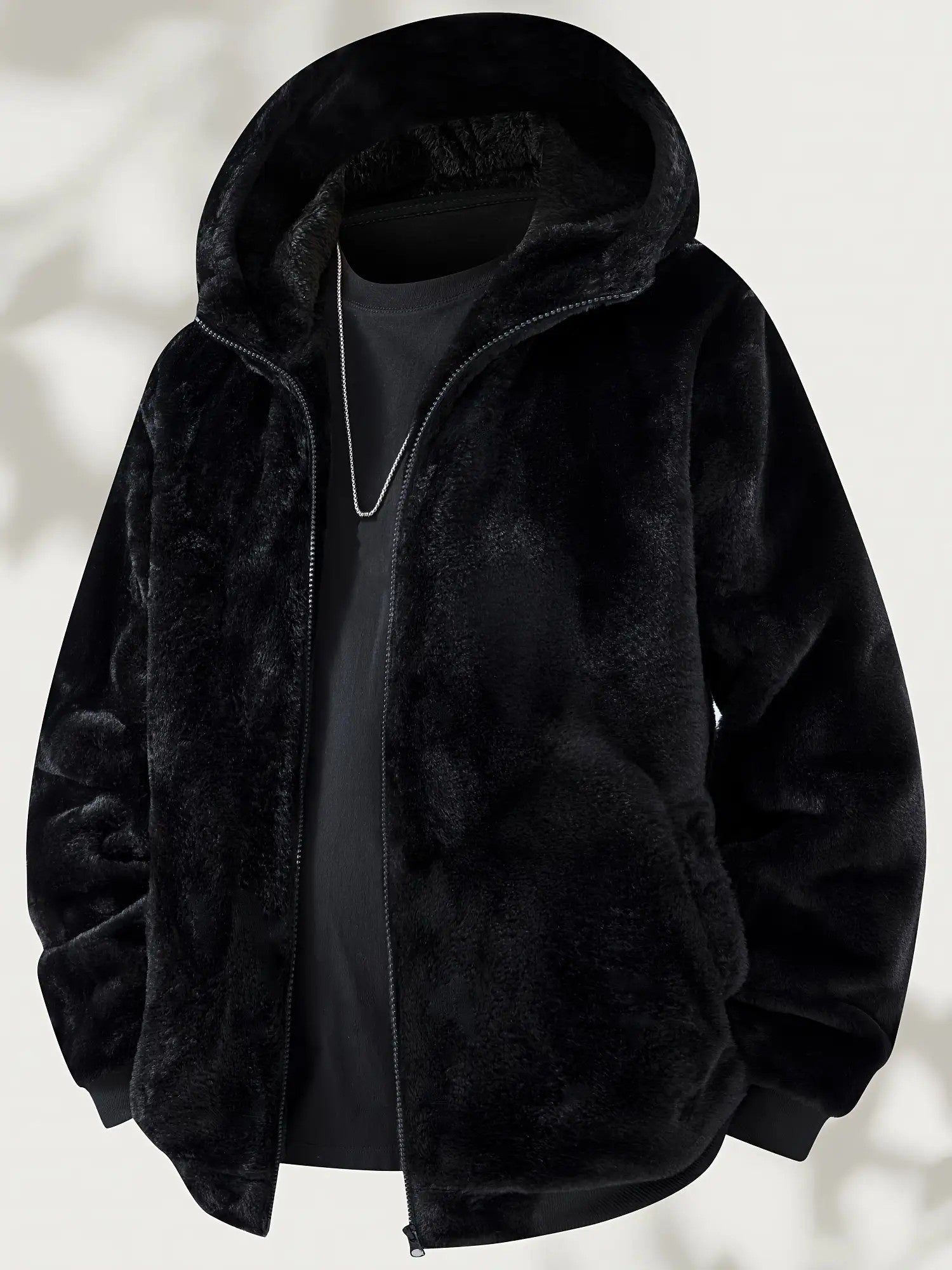 Men's Versatile Fleece Striped Coat detail view
